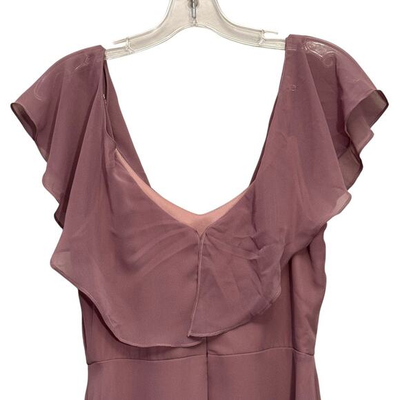 Birdy Grey Jane Convertible‎ Bridesmaid Chiffon Dress w/Slit Dark Mauve M (6-8) - Picture 11 of 15